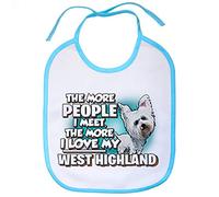 Babero I love my West Highland raza perro - Celeste