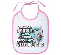 Babero I love my West Highland raza perro - Rosa