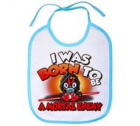 Babero I was born to be a mortal enemy parodia Baby villano rojo de las galaxias - Celeste