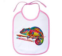 Babero ilustración chameleoinc camaleónico camaleón - Rosa