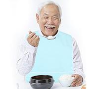 Babero Impermeable para Adultos, Delantal de Ayuda para Personas Mayores Discapacitadas, Protector de Ropa Reutilizable, Baberos de Comedor Lavables, Ayuda para Personas Mayores con(Verde claro)