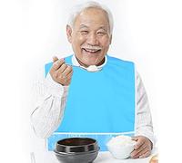 Babero Impermeable para Adultos, Delantal de Ayuda para Personas Mayores Discapacitadas, Protector de Ropa Reutilizable, Baberos de Comedor Lavables, Ayuda para Personas Mayores con Discapacidad(azul)