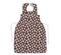 Babero Largo para Adultos, Gancho Y Bucle de Gran Tamaño, Paño para Comer Reutilizable, Impermeable, Protector de Ropa Lavable de Dibujos Animados para Personas Mayores Y(Patrón de gato)