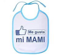 Babero Me gusta mi mami - Celeste