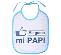 Babero Me gusta mi papi - Celeste
