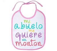 Babero Mi abuelo me quiere un montón - Rosa