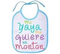 Babero Mi yaya me quiere un montón - Celeste