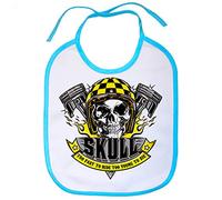 Babero motero Skull Too Fast To Ride Too Young To Die - Celeste
