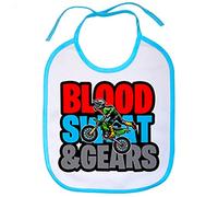 Babero Motocross Blood Sweat And Gears - Celeste