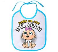 Babero nacida para ser del Alba para aficionada al fútbol de Albacete - Celeste