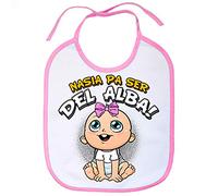 Babero nacida para ser del Alba para aficionada al fútbol de Albacete - Rosa