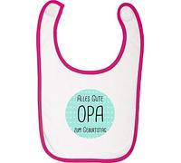 Babero para bebé, con texto en alemán"Alles Gute zum Geburtstag Opa, Lätzchen Sabberlatz Logo Motiv Puller Party" rosa Rosa. Talla:talla única