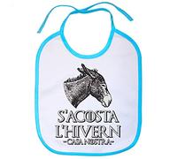 Babero parodia de Trons s acosta l hivern Casa Nostra burro català - Celeste