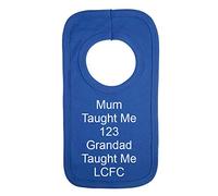 Babero personalizado estilo ciudad Leicester - Grandad Taught Me 123 - regalo bordado