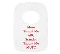 Babero personalizado - estilo Manchester UTD - Grandad Taught ME - (sin pegatinas) - bellamente bordado
