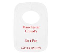 Babero personalizado - estilo Manchester UTD - NO 1 Fan After Daddy - (sin pegatinas) - bellamente bordado