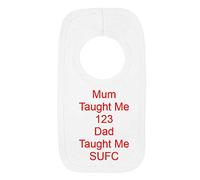 Babero personalizado estilo Sheffield United - Dad Taught Me 123 - regalo bordado