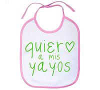 Babero Quiero a mis yayos - Rosa