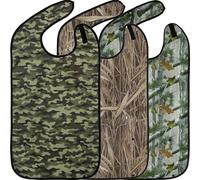 Babero reutilizable para adultos - Unisex - Ideal para comer con bolsillo recogemigajas - Protege la ropa y se puede lavar a máquina