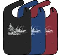 Babero reutilizable para adultos - Unisex - Ideal para comer con bolsillo recogemigajas - Protege la ropa y se puede lavar a máquina