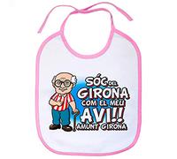Babero Sóc del Girona com el meu avi amunt Girona - Rosa