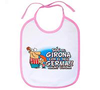 Babero Sóc del Girona com el meu germà amunt Girona - Rosa