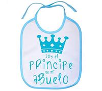 Babero Soy el principe de mi abuelo - Celeste