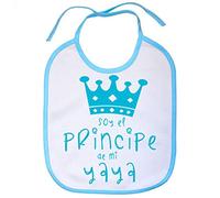Babero Soy el principe de mi yaya - Celeste