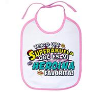 Babero tengo una Superabuela que és mi heroína favorita regalo para abuela - Rosa