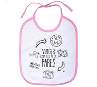 Babero viatger com els meus pares - Rosa