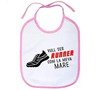 Babero Vull ser Runner com la meva mare - Rosa