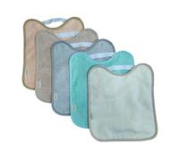 Baberos bebe impermeables |Packs- Baberos goma elastica guarderia| 6 meses hasta 4 años| Fáciles de Poner y Quitar De Rizo-Tela Impermeable, Ideal para Guarderia |Fabricados España- ICE PACK 5