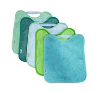 Baberos bebe impermeables |Packs- Baberos goma elastica guarderia| 6 meses hasta 4 años| Fáciles de Poner y Quitar De Rizo-Tela Impermeable,Ideal para Guarderia |Fabricados España (CLOVER PACK5)