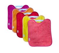 Baberos bebe impermeables |Packs - Baberos goma elastica guarderia | Fáciles de Poner y Quitar | De Rizo y Tela Impermeable, Babero Ideal para la Guarderia | Fabricados 100% en España (SUNRISE PACK 5)