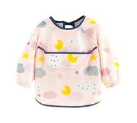 Baberos de Bebé, Ajustable Infantil Delantal de Pintura, Babero de Alimentación de Destete, Transpirable y Resistente, EVA Lavable Baberos Bebe con Mangas Largas para Niños 6-36 Meses (A)