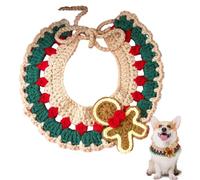Baberos de ganchillo hechos a mano para gatos, collares de gato de Navidad, técnicas manuales de gatitos portátiles, estos collares de gato de Navidad tienen una textura intrincada y baberos de lana