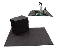 Baberos dentales - SOTICA 125 piezas 13 "x 18" Negro Premium Baberos desechables para tatuajes Cubiertas de mesa impermeables para tatuajes Servilletas dentales Tejido de 2 capas + Poly