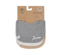 Baberos Lässig gris oscuro/gris claro/beige, set de 3 | personalizable – Trama