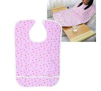 Baberos largos impermeables para adultos, reutilizables lavables resistentes a las manchas para comer protector de ropa delantal de ayuda para adultos(rosa 45 * 65)