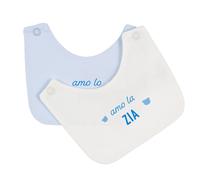 Baberos Nanan con texto azul "Amo a la tía/tío" Nanan