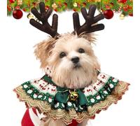 Baberos navideños para perros, bandanas navideñas para perros | Baberos ajustables para suaves, bandanas navideñas | para mascotas reversibles con bufanda transpirable de encaje para un