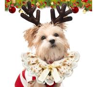 Baberos navideños para perros,Bandanas navideñas para perros - Baberos para perros de Navidad suaves y ajustables Bandanas para perros - Lindo encaje transpirable bufanda para mascotas accesorios reve
