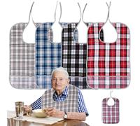 Baberos Para Adultos - 4 Piezas Impermeables, Reutilizables y Lavables Para Hombres, Mujeres y Personas Mayores Con Discapacidad