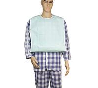 Baberos para adultos de 45 × 65 cm, babero para adultos, babero lavable para adultos, babero impermeable para ancianos con protector de ropa para ancianos, hombres, mujeres, 3 piezas, color verde