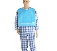 Baberos para adultos de 45 × 65 cm, babero para adultos, babero lavable para adultos, babero impermeable para ancianos con protector de ropa para ancianos, hombres, mujeres, 3 piezas, color azul