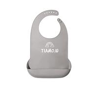 Baberos para adultos mejorados, impermeables, lavables de silicona con bolsillo, protector de ropa, reutilizables, para adultos, de silicona, lavable, con protector de ropa reutilizable, gris, L