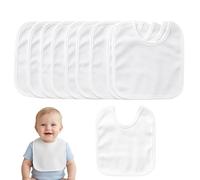 Baberos para pintar, 20 unidades de baberos blancos, baberos impermeables para bebé, para pintar DIY, baby shower, actividad creativa para padres e hijos, para dentición de bebés de 1 a 3 años, tamaño