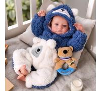 BABESIDE Muñeca Reborn de 20 Pulgadas Aiden Realista Bebé con Cuerpo de Tela Suave y Ojos Abiertos Terapia para Coleccionistas