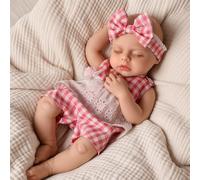 BABESIDE Muñeca Reborn de Silicona - 16 Pulgadas Realista Bebé Cuerpo Completo Silicona Cierra los Ojos - Que Parecen De Verdad Recien Nacidos Niña