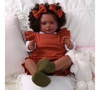 BABESIDE Muñeca Reborn Negra - 20 Pulgadas 50 cm Bebé Reborn Realista Niña con Cuerpo de Tela Suave, Ropa y Accesorios para Niñas y Niños a Partir de 3 Años